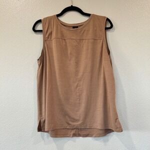 REI Co-op Merino Wool Blend Mesh Tank Top Tan Brown Women's Size Large